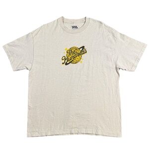 The Hundreds x Adam Bomb Tan Graphic Tee Shirt Men’s X-Large Spelled Out Logo